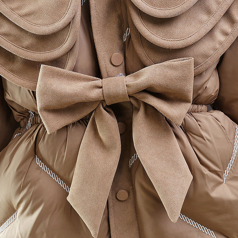 Abrigo con lazo de invierno para niña