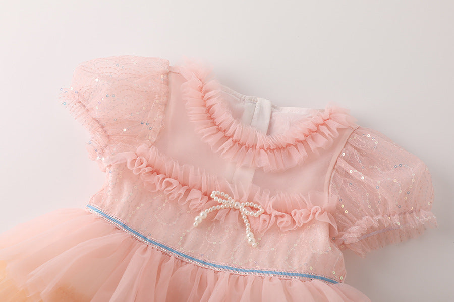 Vestido de Fiesta Infantil Tul Colores Lazo