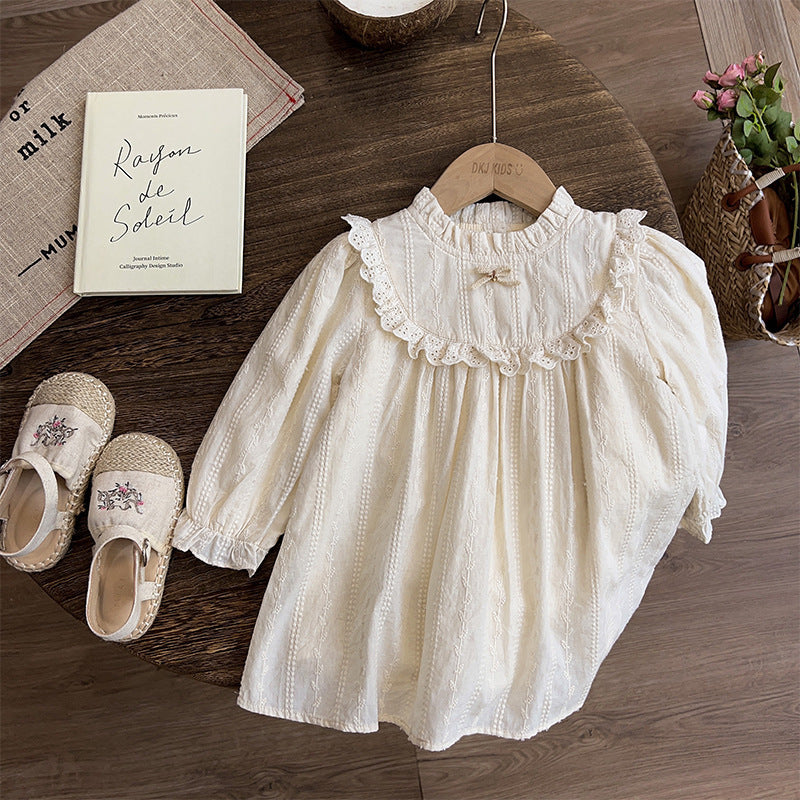 Vestido Infantil con Lazo y Botones