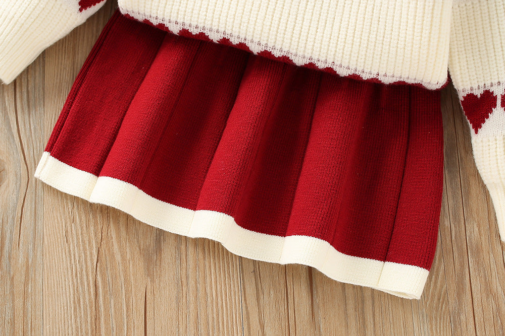 Conjunto infantil Corazones de punto para mujer