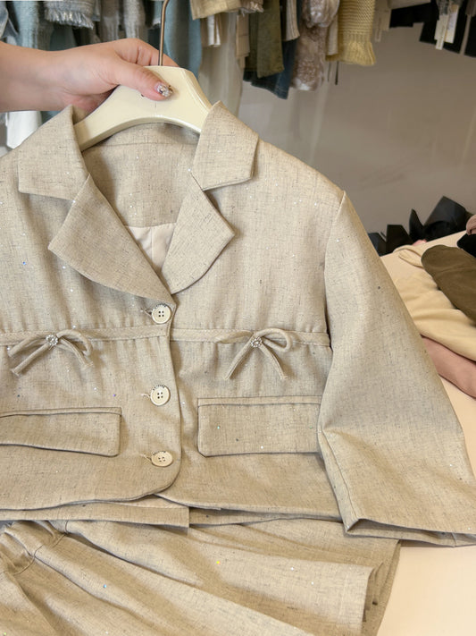 Conjunto de Traje Infantil con Lazos para Niñas