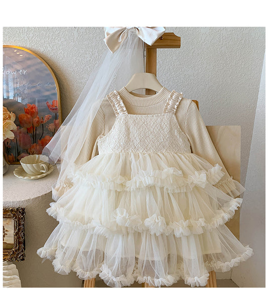 Vestido Infantil de Tul y Lazo