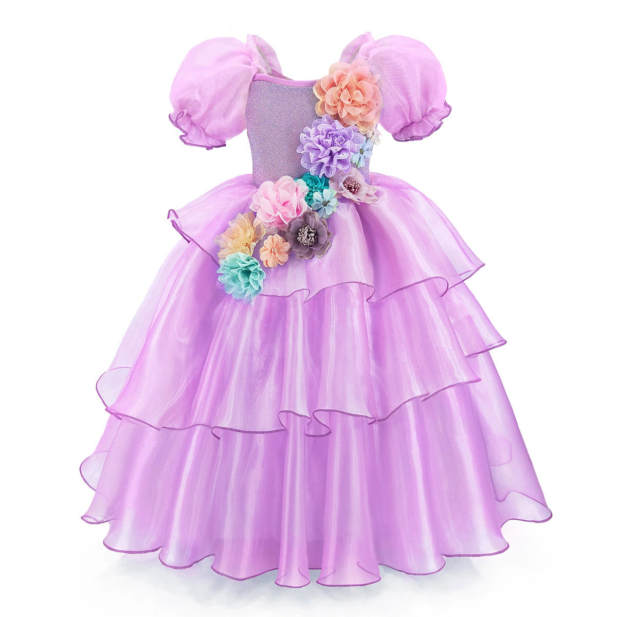 Vestido de fiesta infantil con flores