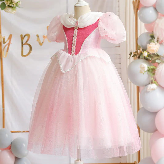 Vestido Infantil Princesa Rosa