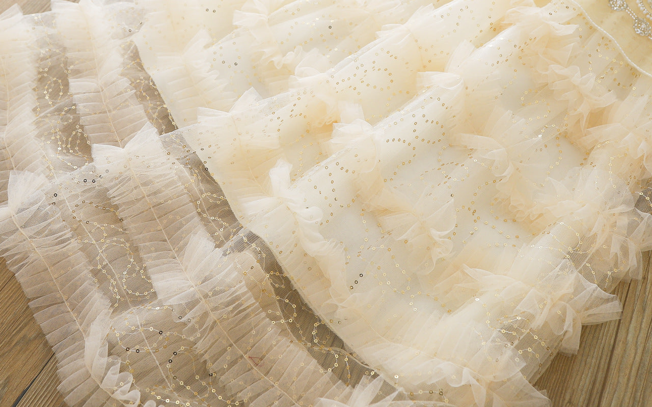 Vestido infantil de tul brillante