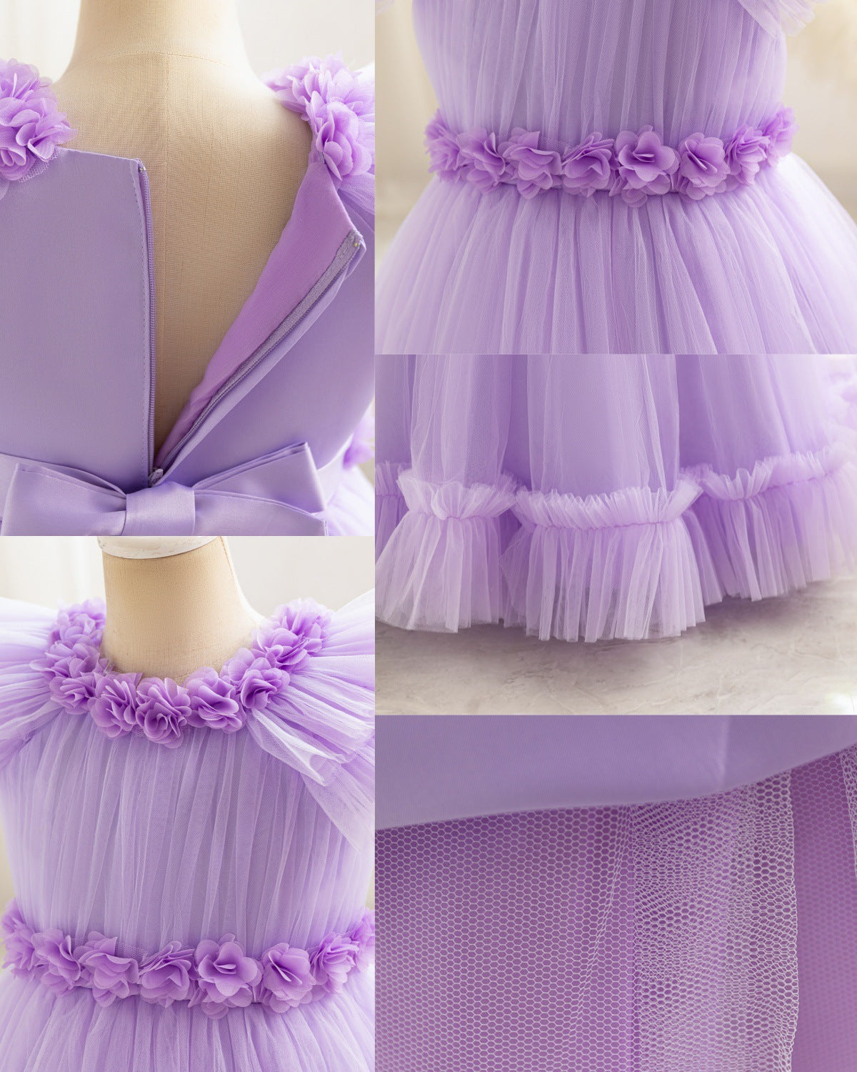 Vestido de Fiesta Infantil Tul Flores