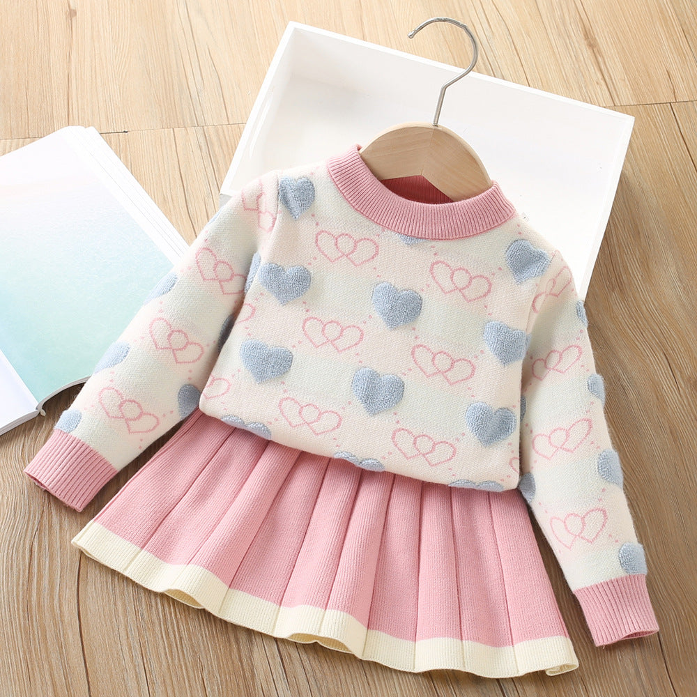 Conjunto de puntos en forma de corazón para niña