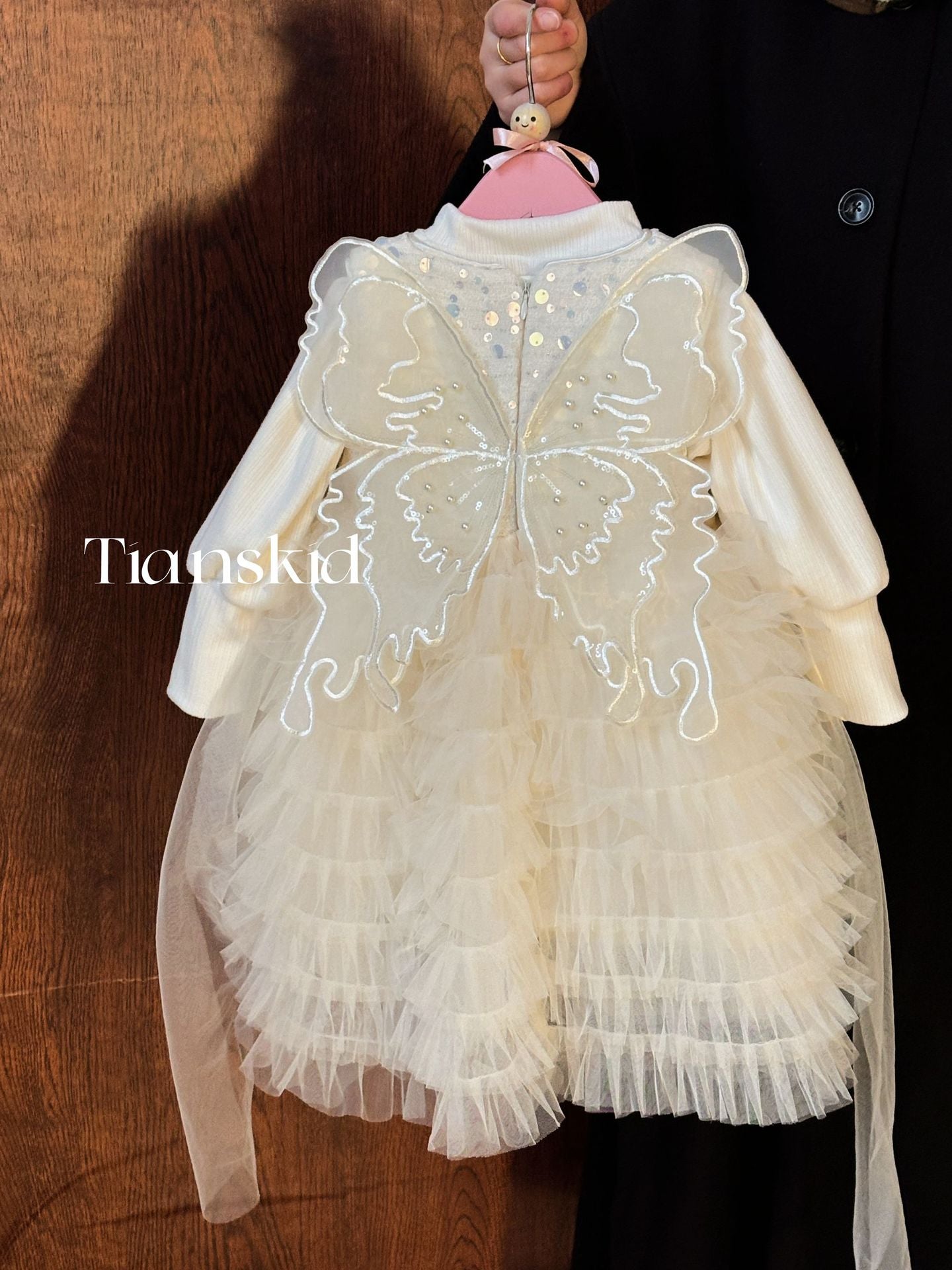 Vestido Infantil Alas De Tul + Blusa