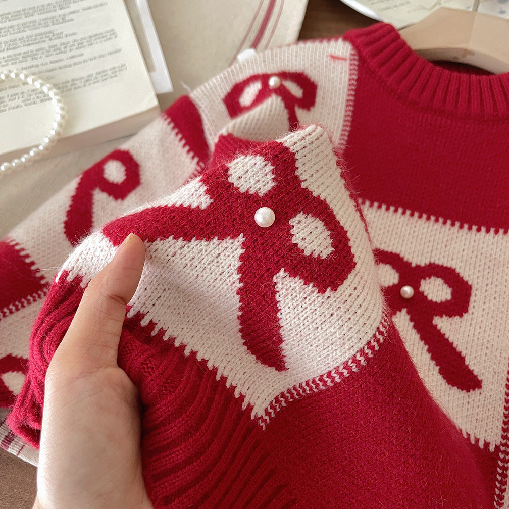 Blusa de Invierno para Niñas con Lazos