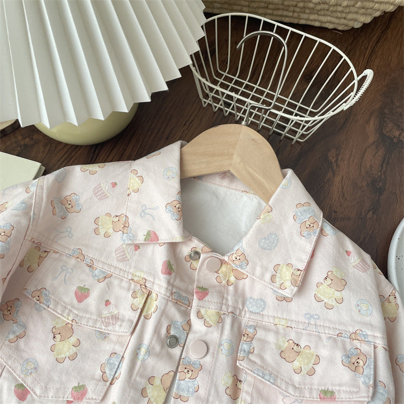 Jaqueta Infantil Feminina Morangos e Ursinhos