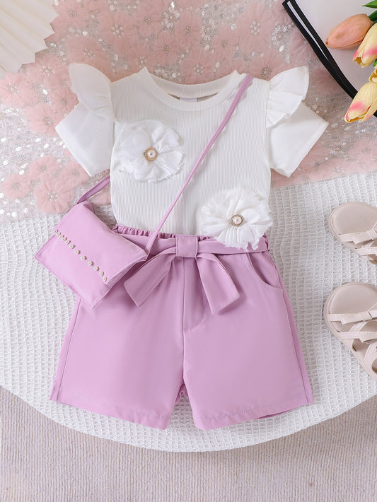 Conjunto de flores de verano para niñas