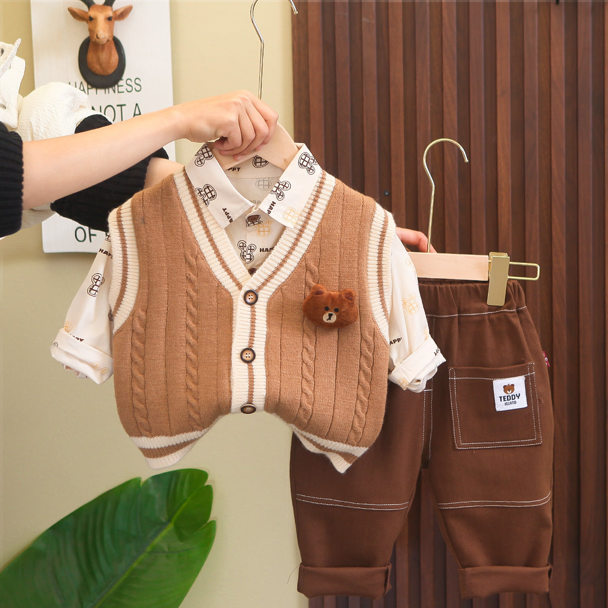 Conjunto 3 piezas de osito de peluche para niño