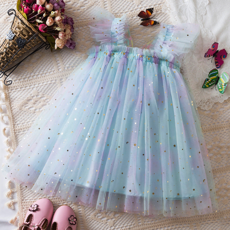 Vestido Infantil con Estrellas y Alas