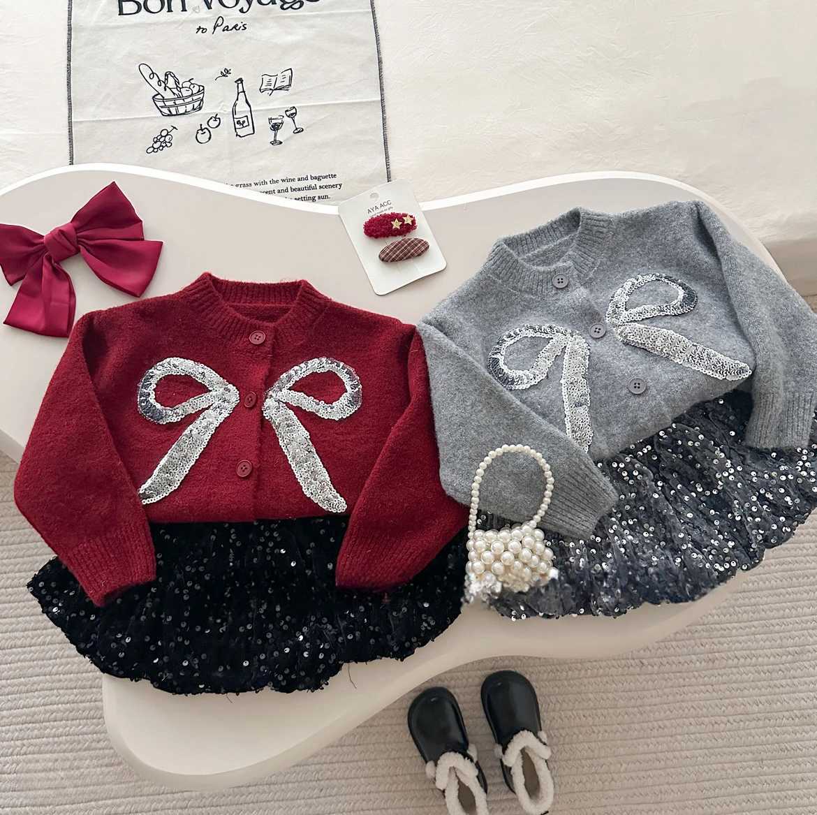 Conjunto de Niña con Lazo y Purpurina