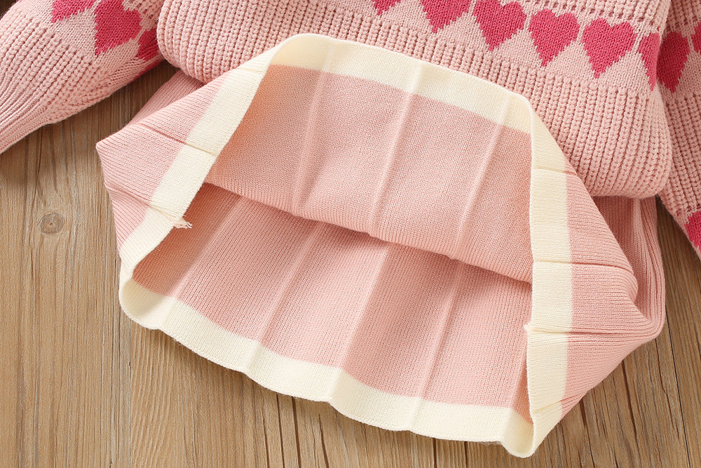 Conjunto infantil Corazones de punto para mujer