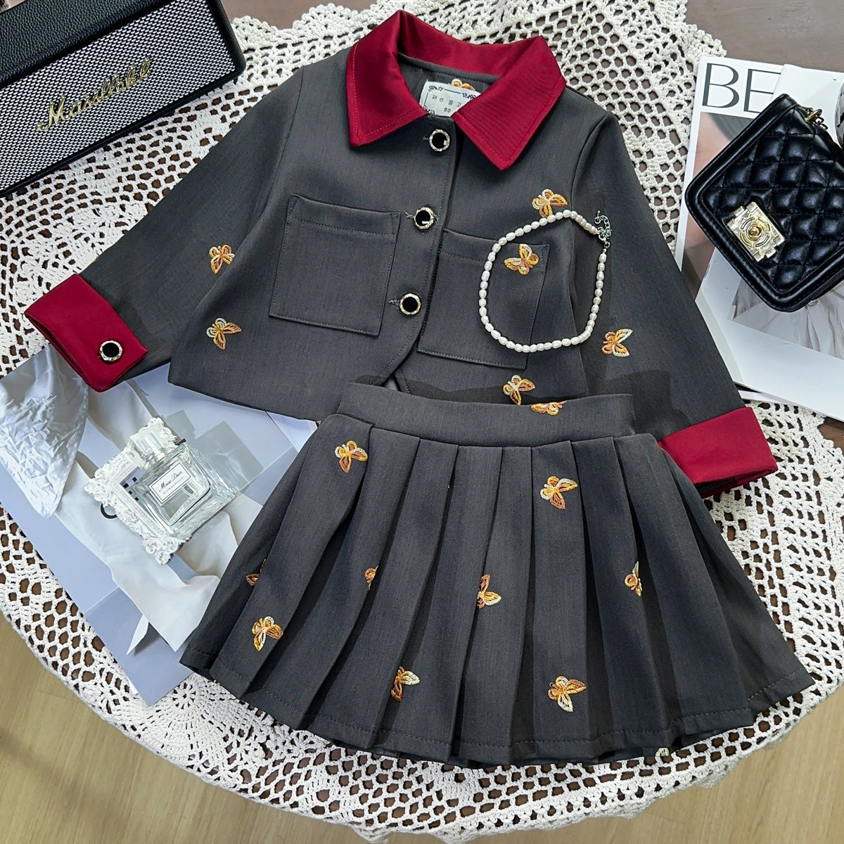 Conjunto de Traje Plisado para Niña