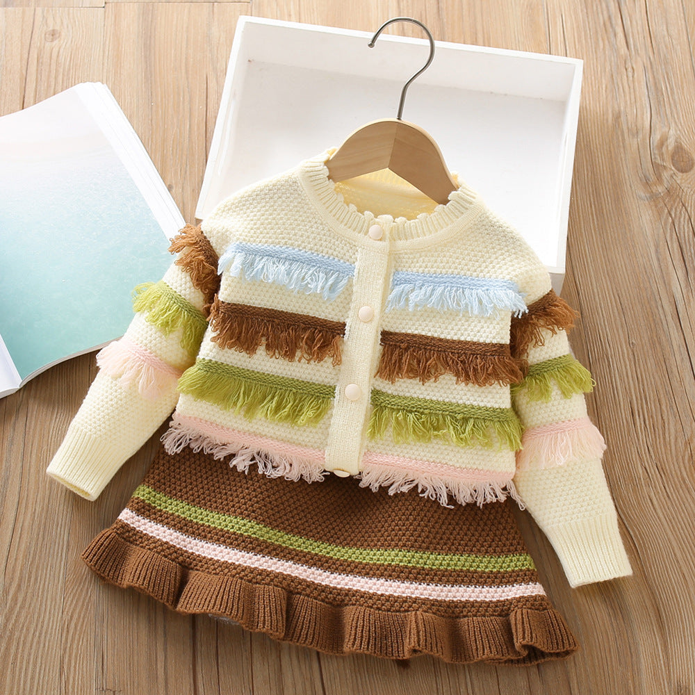 Conjunto de Invierno Para Niña con Pompones