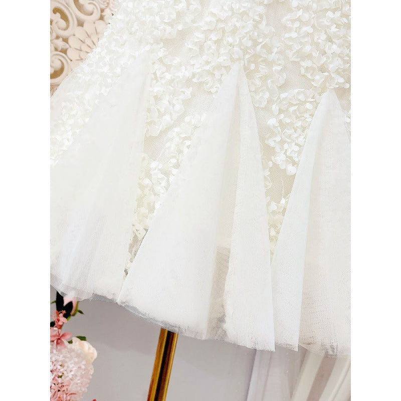 Vestido Infantil Con Cuello Brillante de Flores