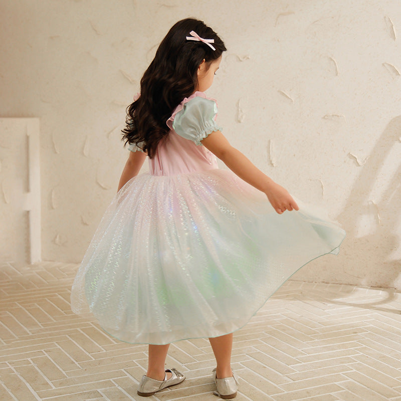 Vestido de Fiesta Infantil Sirena Rosa