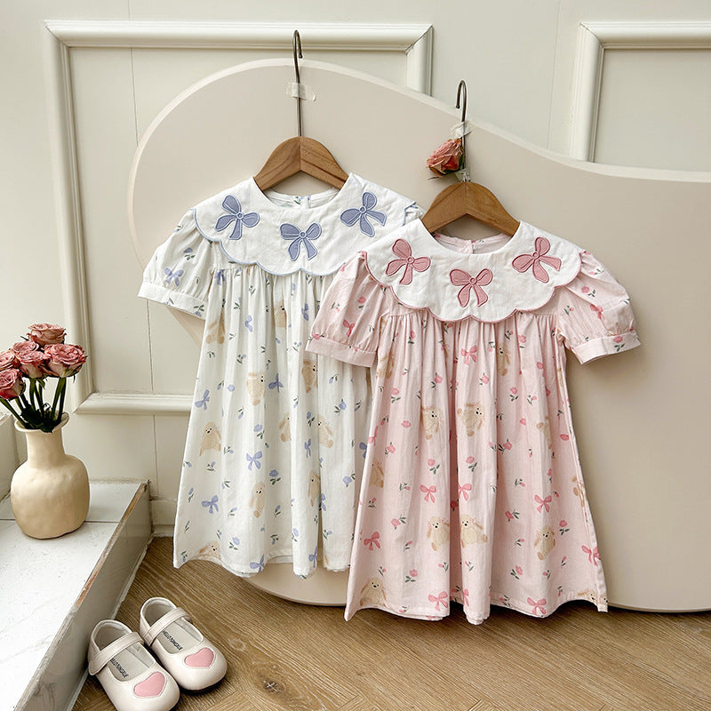 Vestido Infantil Floral de Encaje