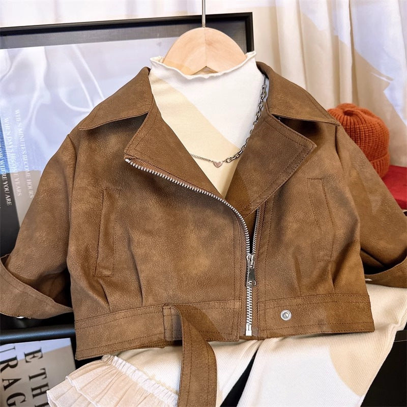 Chaqueta Infantil Con Botones Color Caramelo