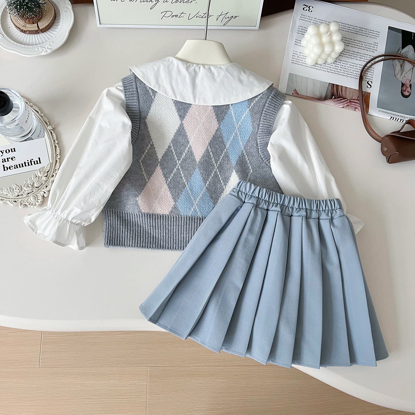 Conjunto Curto Infantil de 3 Peças Para Meninas