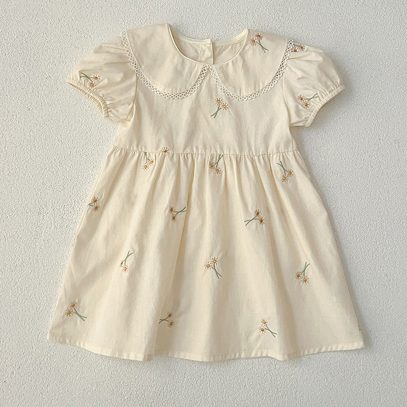 Body/Vestido Infantil con Cuello de Flores