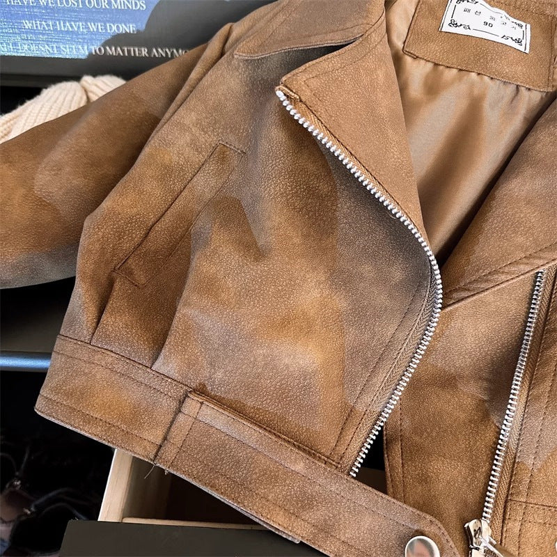 Chaqueta Infantil Con Botones Color Caramelo