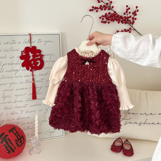 Vestido Infantil Invierno/Verano Flores