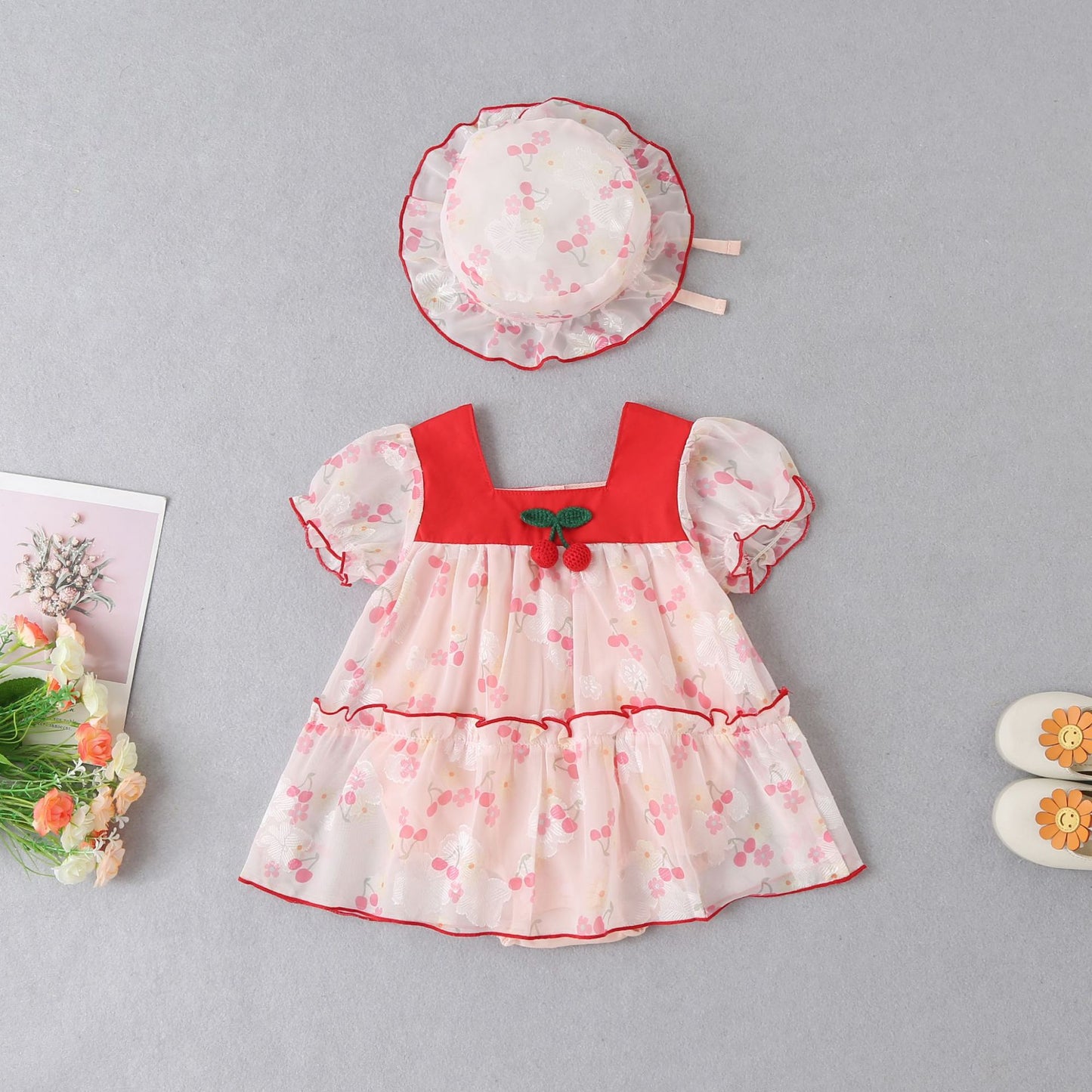 Vestido Infantil Cerejinhas Verano