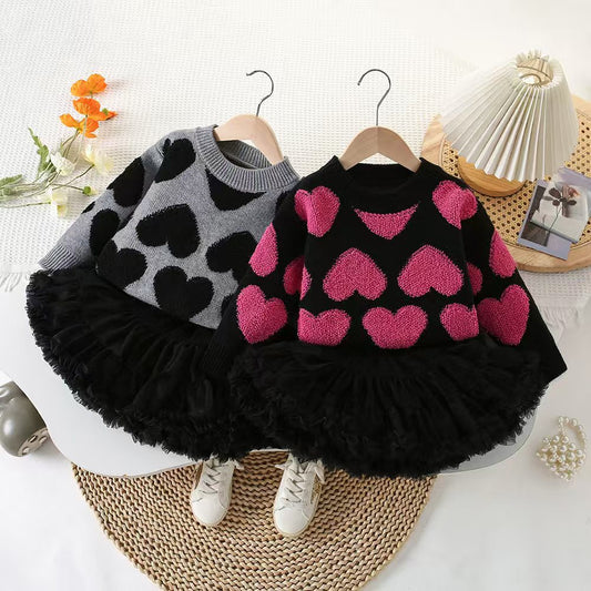 Conjunto de Corazones y Tul para Niñas