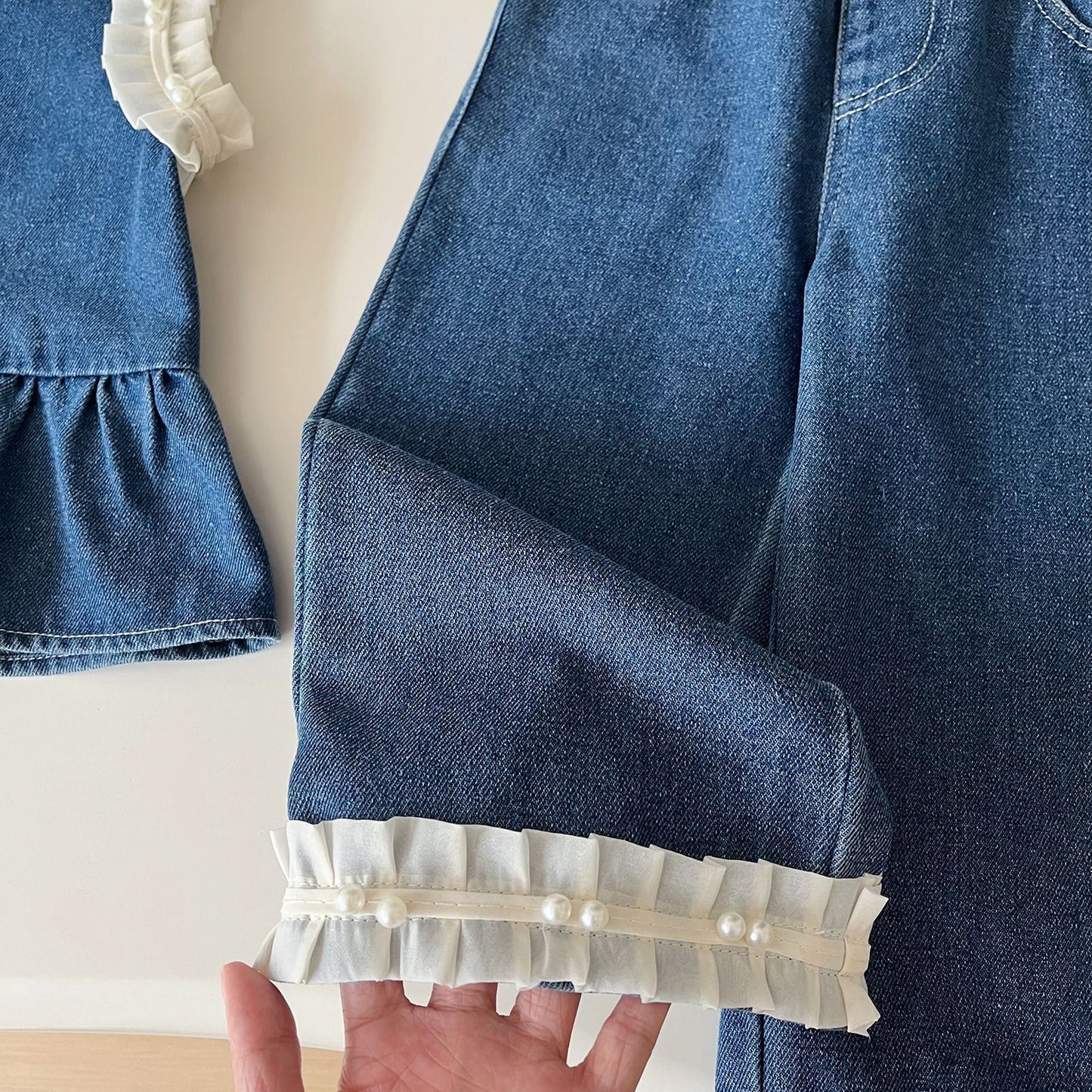 Conjunto Infantil Mujer Jeans y Perlas