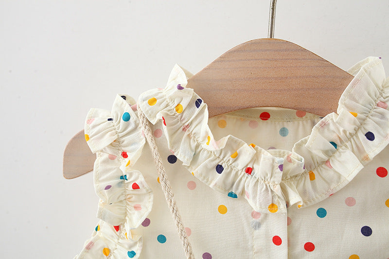 Vestido Infantil de Lunares con Lazos