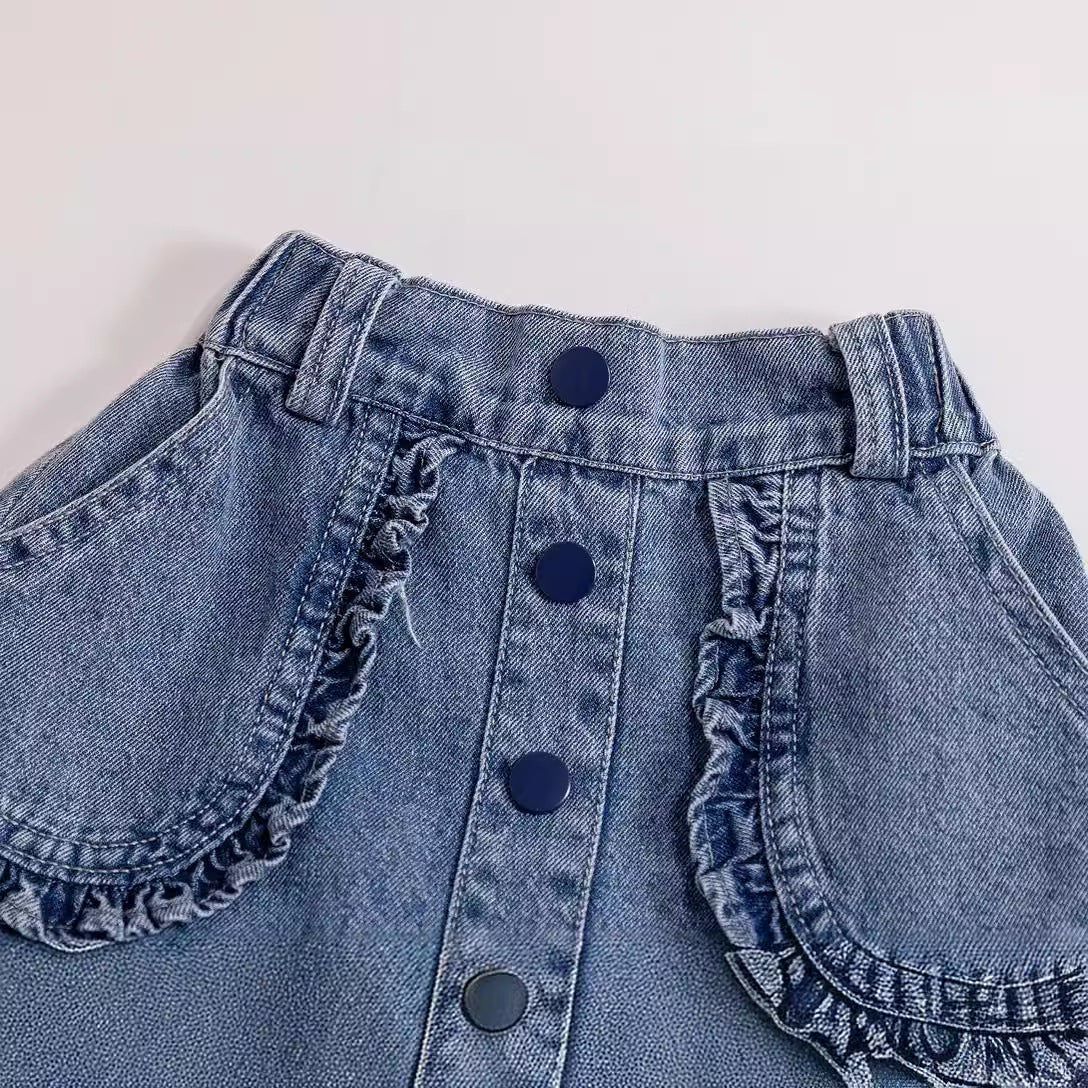 Falda Jeans Infantil Botones Pequeños