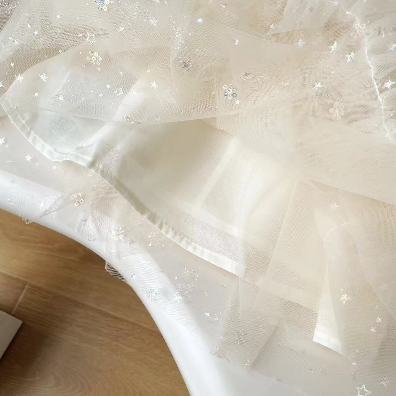 Vestido Infantil Corazón y Tul Estrellas