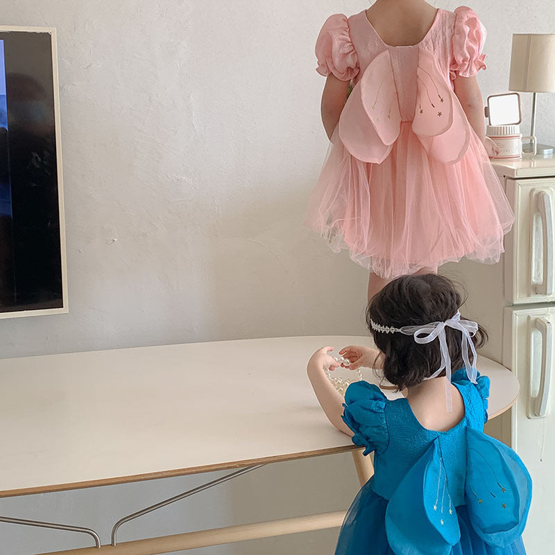 Vestido Infantil Tul Alas Estrellitas