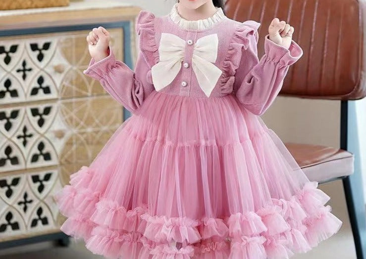Vestido Infantil de Encaje y Tul