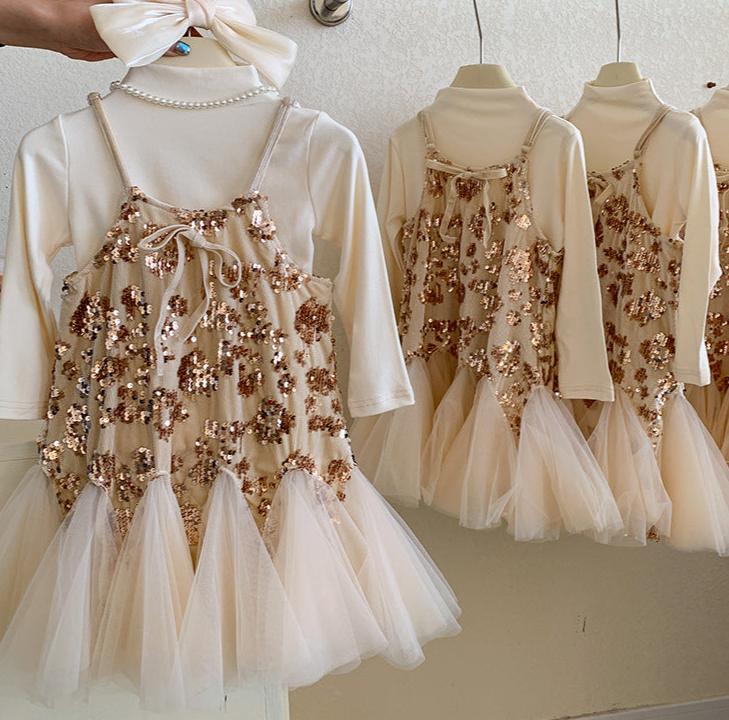 Vestido Infantil Lentejuelas y Tul