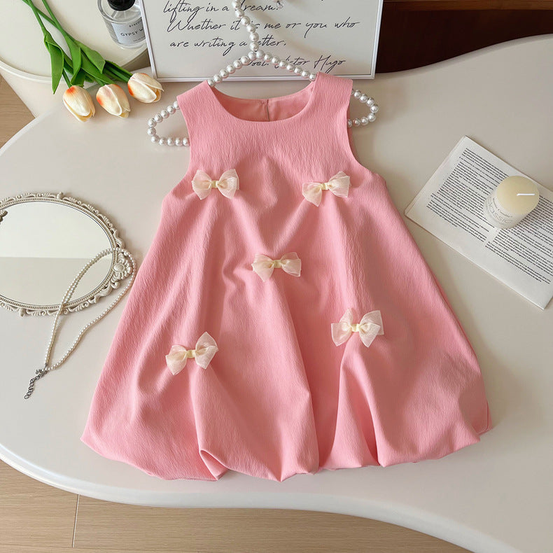 Vestido/Conjunto Infantil Lazos Rosa