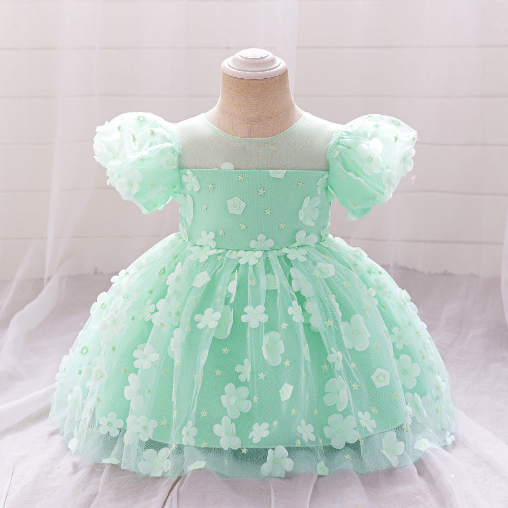 Vestido Infantil Mariposa Verde