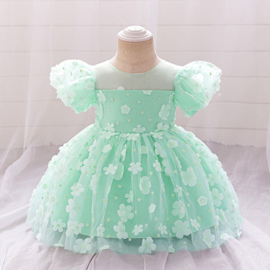 Vestido Infantil Mariposa Verde