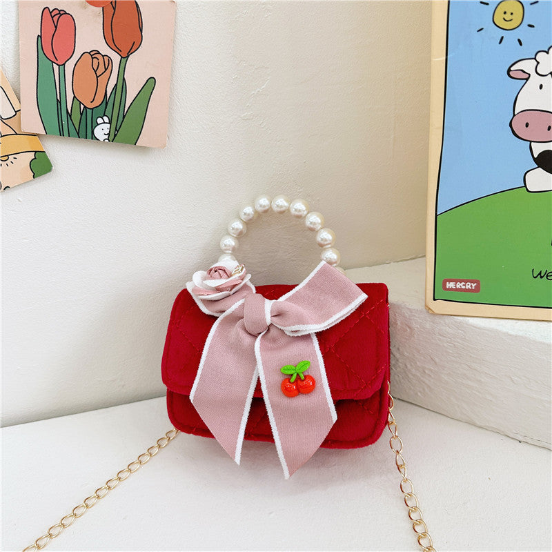 Monedero de Mujer con Perlas y Lazo