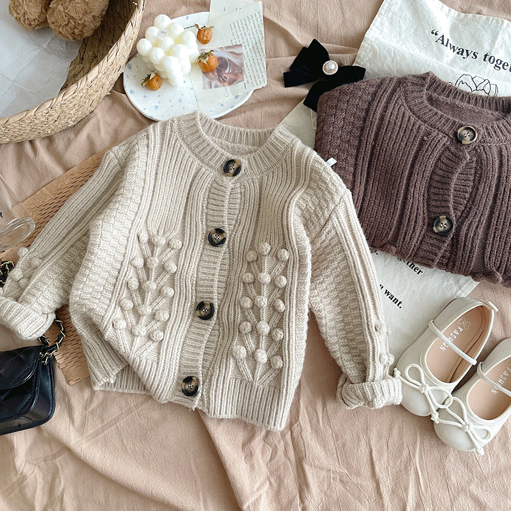 Abrigo de Punto Grueso para Niños con Botones