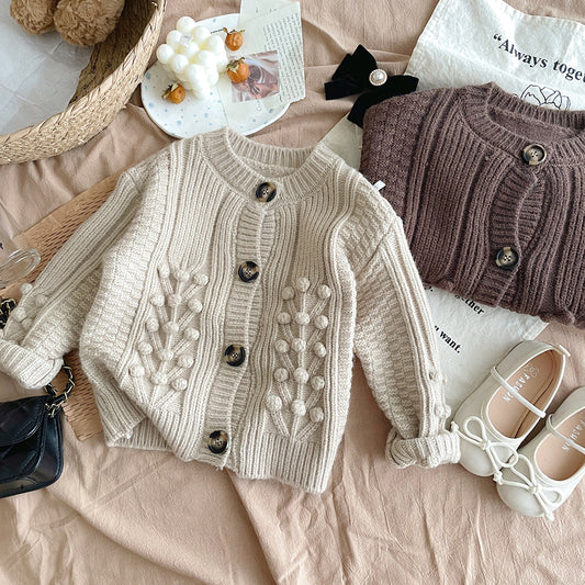 Abrigo de Punto Grueso para Niños con Botones