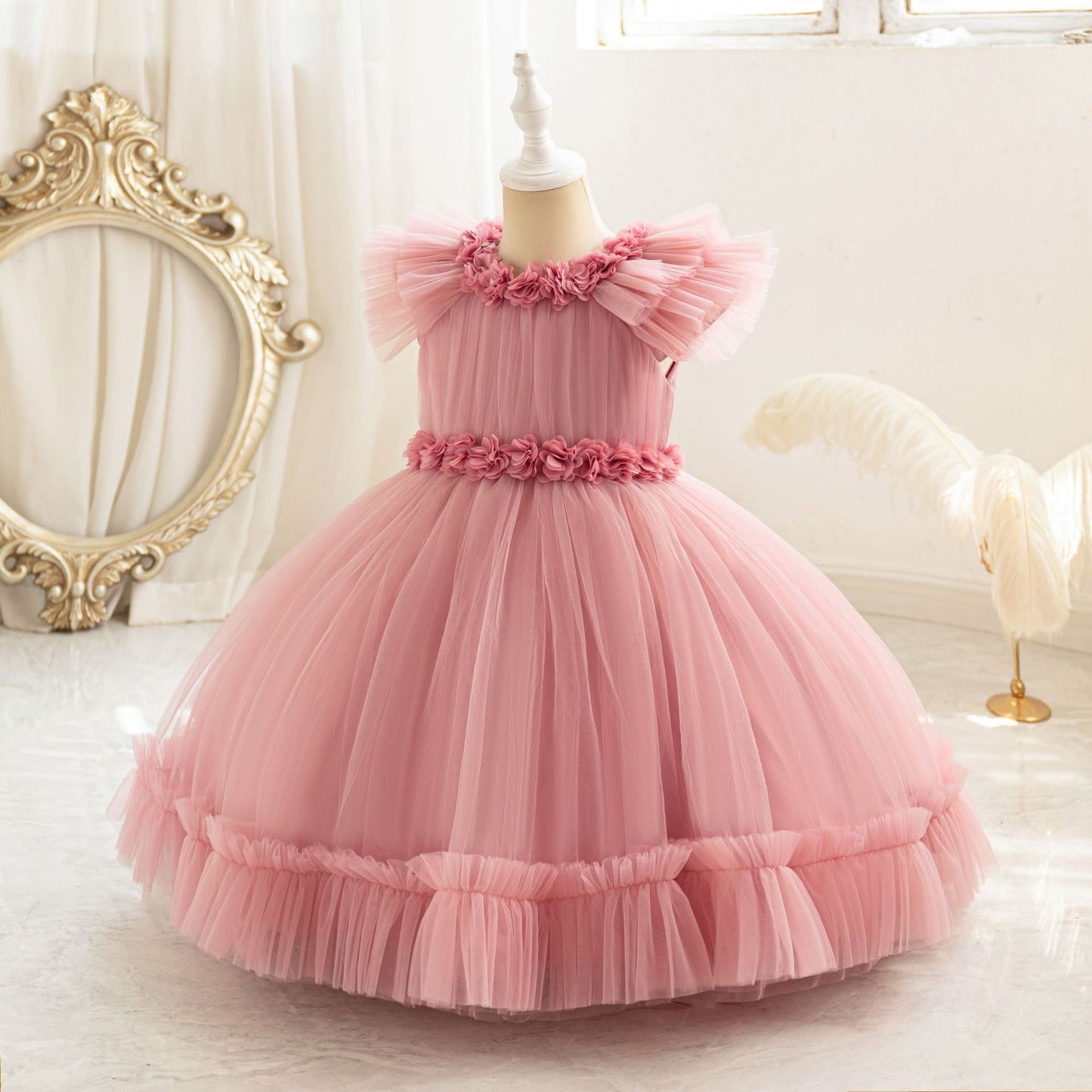 Vestido de Fiesta Infantil Tul Flores