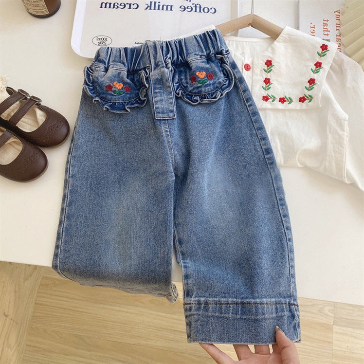 Pantalones Infantiles Flores Pequeñas