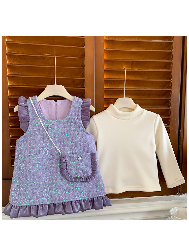 Conjunto Infantil Brillante Invierno/Verano para Niña