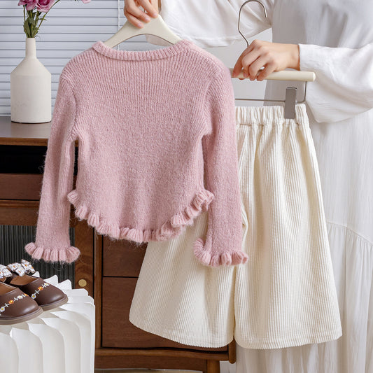 Conjunto de Niña con Flores y Pantalón