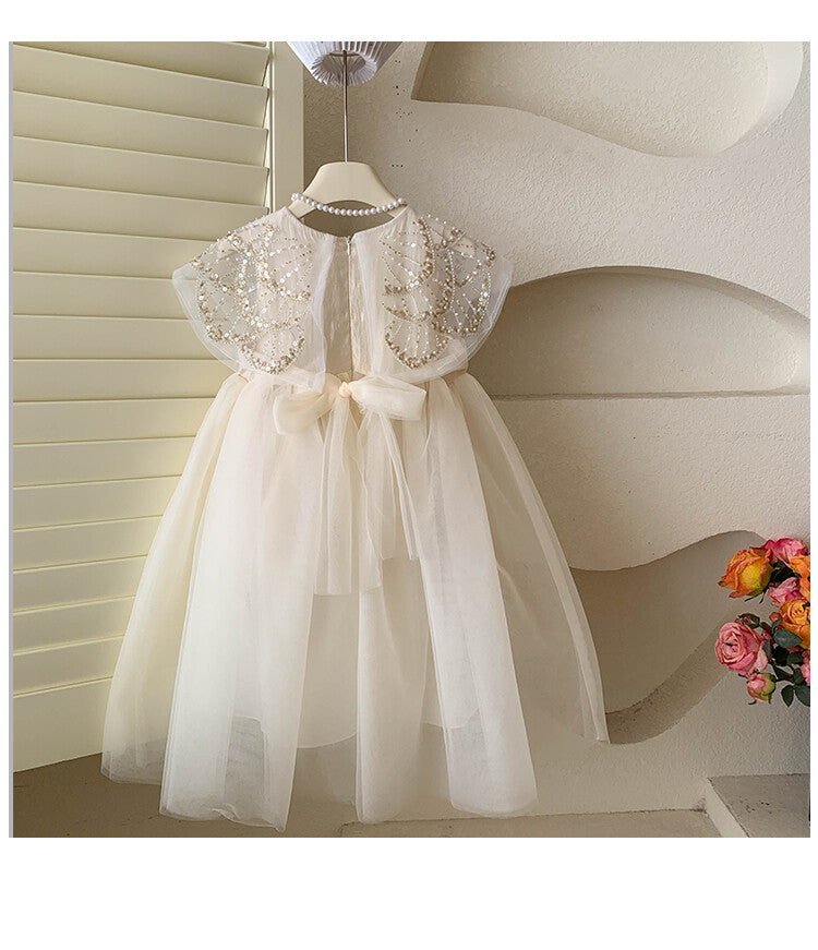 Vestido Infantil Con Cuello Brillante