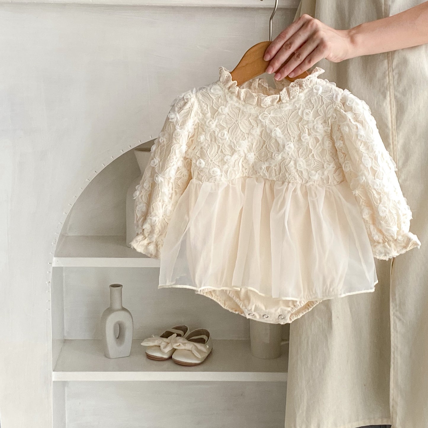 Body de Niña Con Flores y Tul